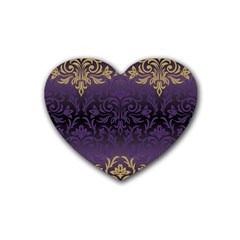 Art Nouveau,vintage,damask,gold,purple,antique,beautiful Heart Coaster (4 Pack)  by NouveauDesign