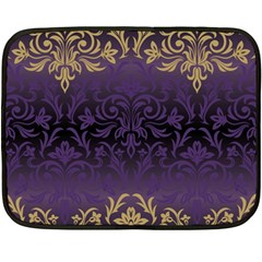 Art Nouveau,vintage,damask,gold,purple,antique,beautiful Double Sided Fleece Blanket (mini)  by NouveauDesign