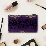 art nouveau,vintage,damask,gold,purple,antique,beautiful Cosmetic Bag (Small)  Back