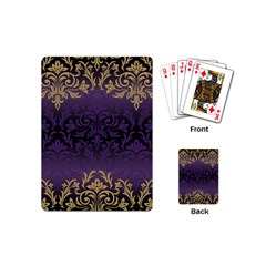 Art Nouveau,vintage,damask,gold,purple,antique,beautiful Playing Cards (mini)  by NouveauDesign