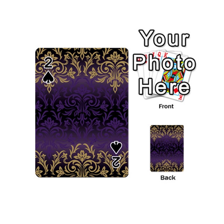 art nouveau,vintage,damask,gold,purple,antique,beautiful Playing Cards 54 (Mini) 