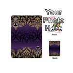 art nouveau,vintage,damask,gold,purple,antique,beautiful Playing Cards 54 (Mini)  Front - Club6