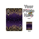 art nouveau,vintage,damask,gold,purple,antique,beautiful Playing Cards 54 (Mini)  Front - SpadeJ