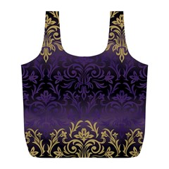 Art Nouveau,vintage,damask,gold,purple,antique,beautiful Full Print Recycle Bags (l)  by NouveauDesign