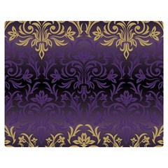 Art Nouveau,vintage,damask,gold,purple,antique,beautiful Double Sided Flano Blanket (medium)  by NouveauDesign