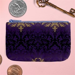 Art Nouveau,vintage,damask,gold,purple,antique,beautiful Large Coin Purse by NouveauDesign