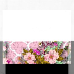 Shabby Chic, Floral,pink,birds,cute,whimsical Rectangular Jigsaw Puzzl by NouveauDesign