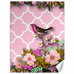 Shabby Chic, Floral,pink,birds,cute,whimsical Canvas 36  X 48   by NouveauDesign