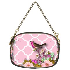 Shabby Chic, Floral,pink,birds,cute,whimsical Chain Purses (two Sides)  by NouveauDesign