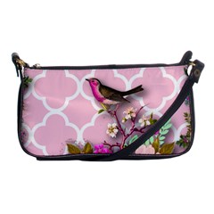 Shabby Chic, Floral,pink,birds,cute,whimsical Shoulder Clutch Bags