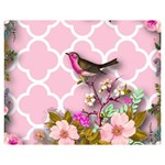 shabby chic, floral,pink,birds,cute,whimsical Double Sided Flano Blanket (Medium)  60 x50  Blanket Front