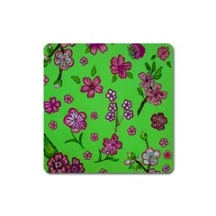 Visions Of Pink Square Magnet by dawnsiegler