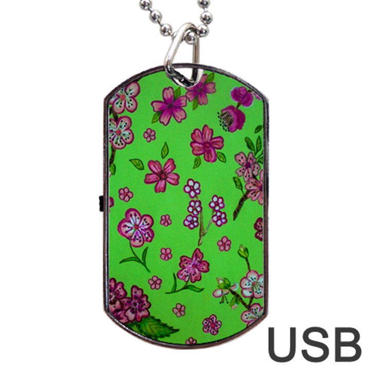 Visions Of Pink Dog Tag USB Flash (Two Sides)