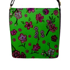 Visions Of Pink Flap Messenger Bag (l)  by dawnsiegler