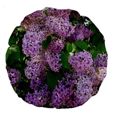 Lilacs 2 Large 18  Premium Round Cushions by dawnsiegler