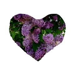 Lilacs 2 Standard 16  Premium Heart Shape Cushions by dawnsiegler