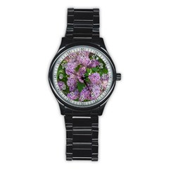 Lilacs 2 Stainless Steel Round Watch by dawnsiegler