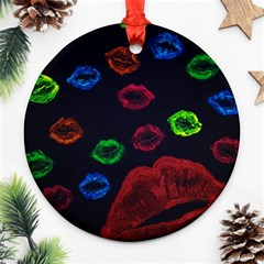 Hot Lips Ornament (round) by dawnsiegler