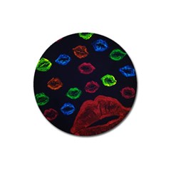 Hot Lips Magnet 3  (round) by dawnsiegler