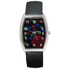 Hot Lips Barrel Style Metal Watch by dawnsiegler