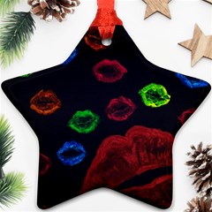 Hot Lips Star Ornament (two Sides) by dawnsiegler