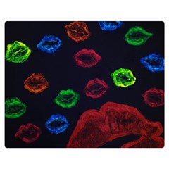 Hot Lips Double Sided Flano Blanket (medium)  by dawnsiegler