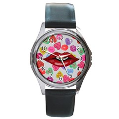 Aahhhh Candy Round Metal Watch by dawnsiegler