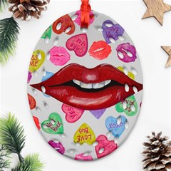 Aahhhh Candy Ornament (oval Filigree) by dawnsiegler