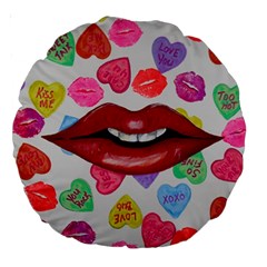 Aahhhh Candy Large 18  Premium Round Cushions by dawnsiegler