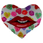 Aahhhh Candy Large 19  Premium Heart Shape Cushions Front