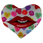 Aahhhh Candy Large 19  Premium Heart Shape Cushions Back