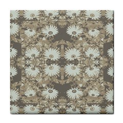 Vintage Daisy Floral Pattern Tile Coasters by dflcprints