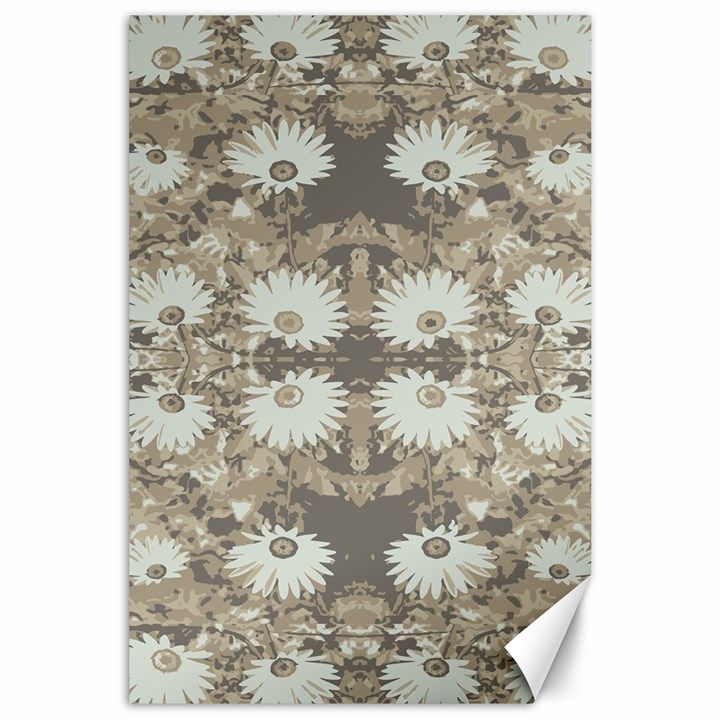 Vintage Daisy Floral Pattern Canvas 24  x 36 