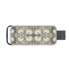 Vintage Daisy Floral Pattern Portable Usb Flash (one Side) by dflcprints