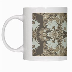 Vintage Daisy Floral Pattern White Mugs by dflcprints