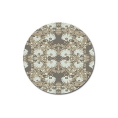 Vintage Daisy Floral Pattern Magnet 3  (round) by dflcprints