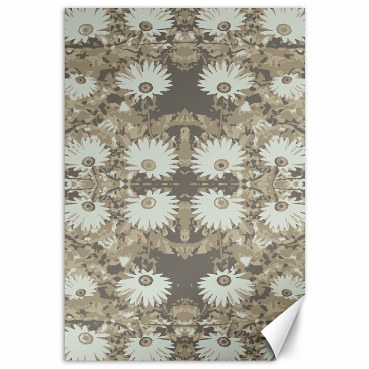 Vintage Daisy Floral Pattern Canvas 12  x 18  