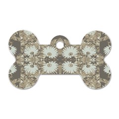 Vintage Daisy Floral Pattern Dog Tag Bone (two Sides) by dflcprints