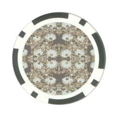 Vintage Daisy Floral Pattern Poker Chip Card Guard by dflcprints