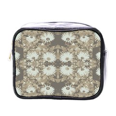 Vintage Daisy Floral Pattern Mini Toiletries Bags by dflcprints