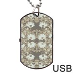 Vintage Daisy Floral Pattern Dog Tag USB Flash (Two Sides) Front