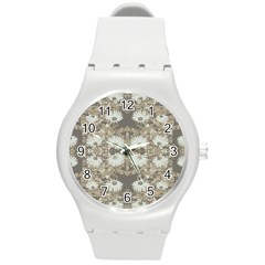 Vintage Daisy Floral Pattern Round Plastic Sport Watch (m) by dflcprints