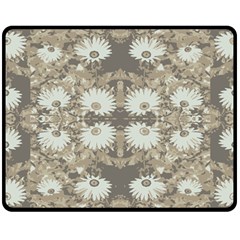 Vintage Daisy Floral Pattern Double Sided Fleece Blanket (medium)  by dflcprints