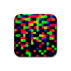 Squares Rubber Square Coaster (4 Pack)  by dawnsiegler