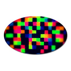 Squares Oval Magnet by dawnsiegler