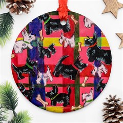 Scotties Round Ornament (two Sides) by dawnsiegler