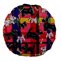 Scotties Large 18  Premium Round Cushions by dawnsiegler