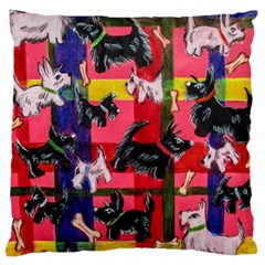 Scotties Large Flano Cushion Case (two Sides) by dawnsiegler