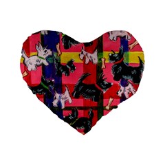 Scotties Standard 16  Premium Flano Heart Shape Cushions by dawnsiegler