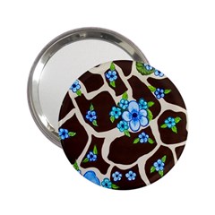 Floral Giraffe Print 2 25  Handbag Mirrors by dawnsiegler